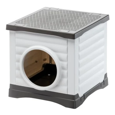 Afbeelding van Ferplast Honden en Kattenkennel Outdoor Konijnenhok Stevig gerecycled kunststof PETVILLA 50, 38,5 x 43 h cm
