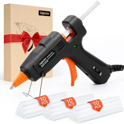 Afbeelding van Vuurvast heet lijmpistool met 30 stuks lijmpistoolstokken, mini hete lijmpistoolkit, snelle verwarming klein lijmpistool, anti druppellijmpistool voor kinderen, doe het zelf schoolknutselprojecten en