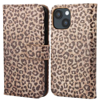 Afbeelding van Apple iPhone 14 Hoesje Kunstleder imoshion Bookcase Leopard Mood Telefoonhoesje