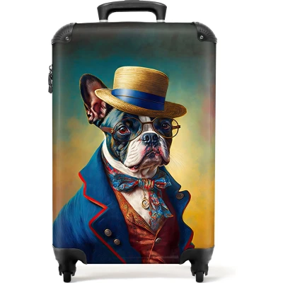 Afbeelding van NoBoringSuitcases.com® Kinderkoffer Hardcase koffer Hond Kleding Accessoires Verf Kinderen Reiskoffer kind Fotokoffer Lichtgewicht Past binnen 55x40x20 cm en 55x35x25 TSA slot Trolley op wieltjes Kofferslot