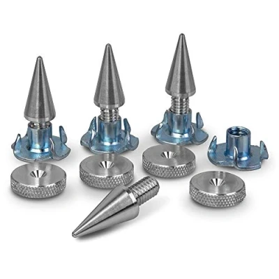 Afbeelding van PrecisionGeek Aluminium Luidspreker Spikes/Boxen Spikes M6 L 20mm 16mm Onderleggers + Klauwmoer 4 stuks