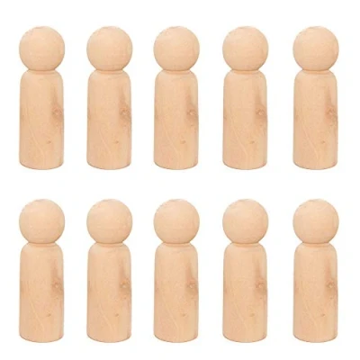 Afbeelding van VOANZO 10 Stuks 63mm Onvoltooide Meisje Houten Pop Lichamen Angel Doll Body Peg, Mensen voor Kinderen Kunst en Creatieve DIY Craft (10 jongens)