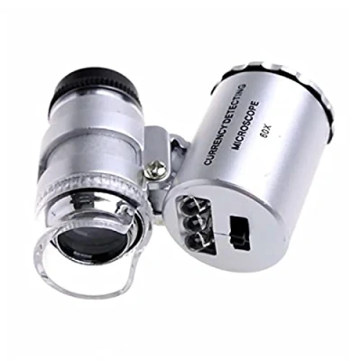 Afbeelding van Goliton® Mini Microscoop Pocket 60x Vergrootglas Handheld Juwelier LED Lamp Licht Loupe