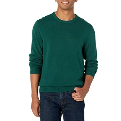 Afbeelding van Amazon Essentials Men&#039;s Trui met ronde hals (verkrijgbaar in grote en lange maten), Donkergroen, M