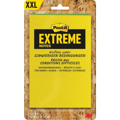 Afbeelding van Post it Extreme Notes, ft 114 x 171 mm, 2 blokken van 25 blaadjes, geassorteerde kleuren memoblok