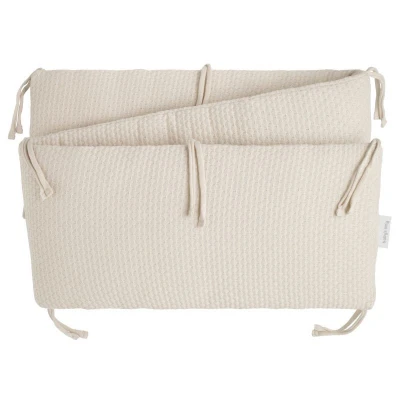Afbeelding van Baby&#039;s Only Gebreide bedbumper Bedomrander Bedomranding baby Boxbumper Parkomrander Sky Warm Linen 180x30 cm