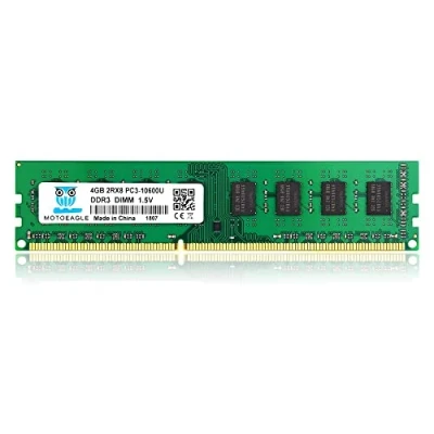 Afbeelding van Motoeagle DDR3 RAM 4 GB DIMM 1333 MHz RAM, 2RX8 PC3 10600U UDIMM Desktop werkgeheugen ongebufferd non ECC 1,5V CL9 240 pin