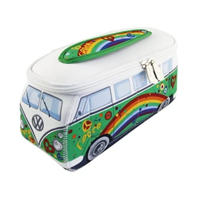 Afbeelding van BRISA VW Collectie Volkswagen Neopreen Universele Make up Cosmetische Cultuur Reizen Apotheek Zakje T1 Bulli Bus (Vrede/Groen/Klein)