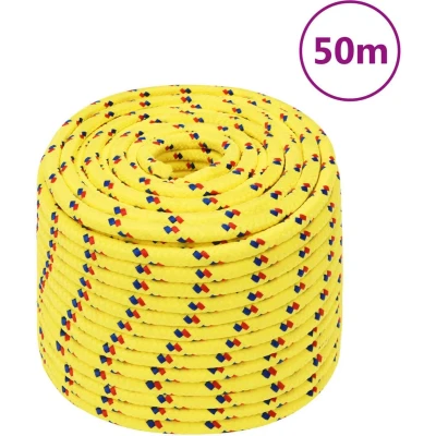 Afbeelding van vidaXL Boottouw 12 mm 50 m polypropyleen geel