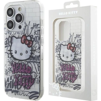 Afbeelding van Hello Kitty iPhone 15 Pro Max TPU Back Cover hoesje Graffiti on bricks Wit