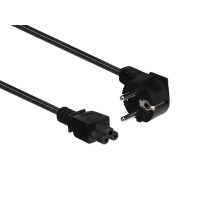 Afbeelding van Perel Voedingskabel, H05VV F 3G0.75, 1.8 m, 2.5 A/230 V, 625 W, type E/F 90 naar C5, voor binnen, pvc, zwart