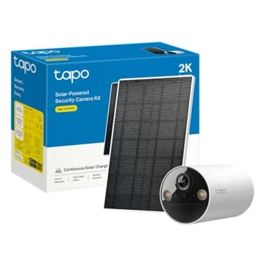 Afbeelding van Tapo C410 Kit externe WLAN camera, zonne energie, 2K, 3MP, batterij 6400 mAh tot 180 dagen na één keer opladen, nachtzicht, alarm met bewegingsdetectie, IP65