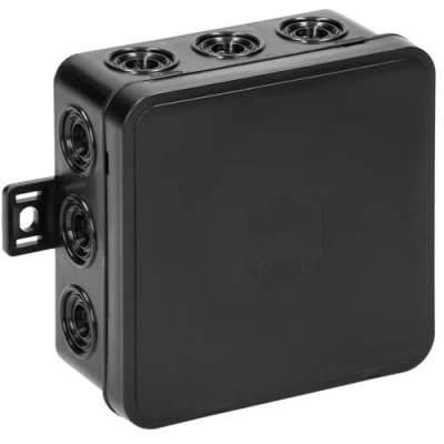 Afbeelding van Miratic Opbouw Kabel Aftakdoos IP54 Cable Box CLICK aansluitdoos Electronics 12 Doorvoeren Kabeldoos 100x100x41mm (Zwart)
