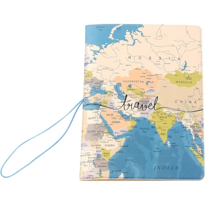 Afbeelding van porte passeport mocassin carte de voyage portefeuille avec fermeture à bande élastique crédit professionnelle d&#039;embarquement unisexe
