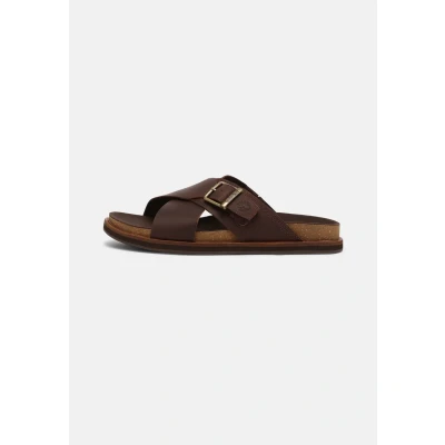Afbeelding van Timberland Men Amalfi Vibes Cross Slide Dk Brown Full Grain Schoenmaat 40