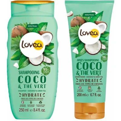 Afbeelding van Lovea Kokos en Groene Thee Shampoo Conditioner Pakket