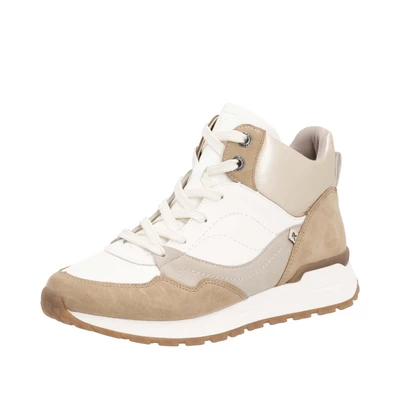 Afbeelding van Rieker Evolution W0672 Sneakers hoog, Dames, Maat: 41, Weiß beige Nubukleer