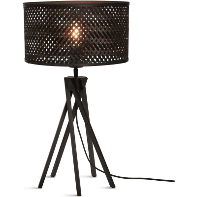 Afbeelding van Good&amp;Mojo Tafellamp Java Bamboe 5 Poot Zwart 32x32x56cm