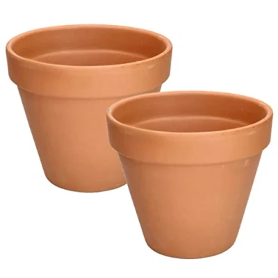 Afbeelding van KOTARBAU® Set van 2 bloempotten terracotta, diameter 19 cm, bloempot met rand, voor binnen en tuinen