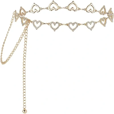 Afbeelding van Inovra Metalen Taille Riem Kristallen Strass Verstelbare Buikketting voor Jeans Jurken Bruiloftsjurk