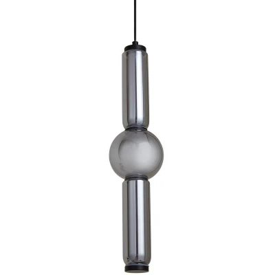 Afbeelding van Lucande LED hanglamp Savete, rookgrijs, glas, Ø 12 cm