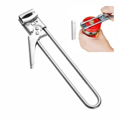 Afbeelding van Generic blikopener, hoofdopener, verstelbare glas en flesopener, roestvrijstalen potopener, multifunctionele antislip ontwerp, flesopener
