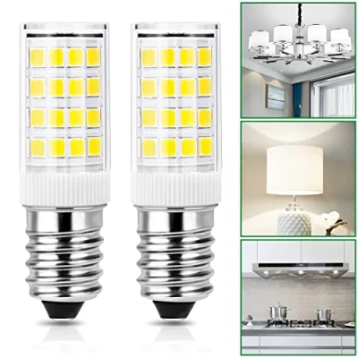 Afbeelding van E14 LED lamp 4W koelkastlampen, koel wit 6000k gelijk aan 40W gloeilamp, kleine Edison schroef (SES) voor afzuigkap/kroonluchters, 400lm, niet dimbaar, 2 stuks