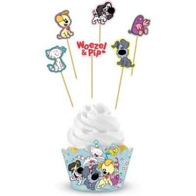 Afbeelding van Woezel en Pip Cupcake Decoratie Set 6 sets
