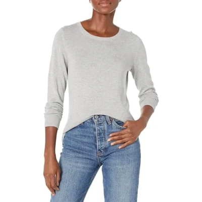 Afbeelding van Amazon Essentials vrouwen lichtgewicht ronde hals trui,lichtgrijs Hei,L XL