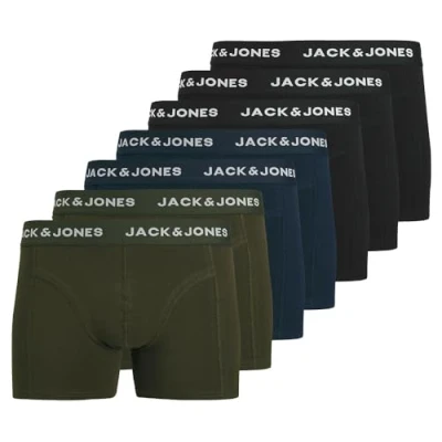 Afbeelding van Jack &amp; Jones Onderbroek Jacbenja Solid Trunks 7 Pack Styd 12285464 Black/black Bi Mannen Maat L