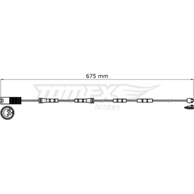 Afbeelding van TOMEX brakes TX 31 36 Slijtage Indicator Remblokken Vooras BMW: X1 (E84) sDrive16d 2.0, sDrive16i 1.6, sDrive20i sDrive 18 i, d