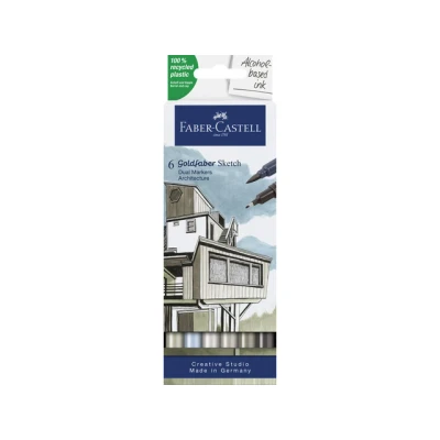Afbeelding van Faber Castell sketchmarker Goldfaber Architecture set 6 kleuren FC 164807