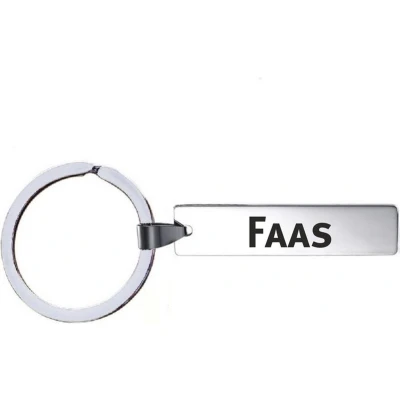Afbeelding van Sleutelhanger Met Naam Faas RVS