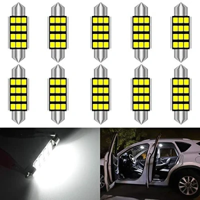 Afbeelding van KATUR Superheldere Festoon ledlampen, 5630 Chipsets, aluminium CanBus, foutvrij, 42 mm DE3175 DE3021 DE3022 6428 7065 , auto interieur, deur, kaart, koepel, lichten, xenon wit, 12 V, 10 stuks