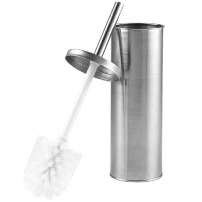Afbeelding van Beldray LA059451SSFEU7 Toilet Brush and Holder Set Bathroom Bowl Cleaning With Stiff Bristles, Stainless Steel Hygienic Lid Design, Deep Clean, Slim For Easy Storage