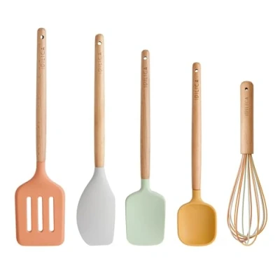 Afbeelding van KitchenCraft Idilica siliconen gereedschapsset, set van 5