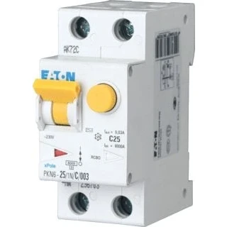 Afbeelding van Eaton aardlekautomaat pkn6 b karakteristiek 10a 300ma 2 polig incl nul 6 ka 236502