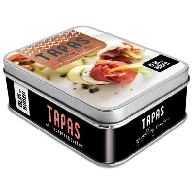 Afbeelding van Image Books Tapas. Blik met 40 receptenkaarten. (ISBN:9789463339681)