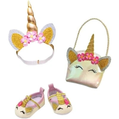 Afbeelding van Heless Poppen Accessoires Glitter Eenhoorn Set, 30 34 cm