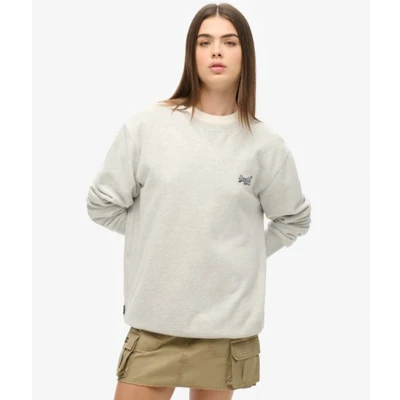 Afbeelding van Superdry Vrouwen Oversized Essential Sweatshirt met Ronde Hals en Logo Lichtgrijs Grootte: Xxl