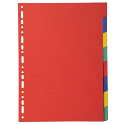 Afbeelding van Exacompta ref. 2008E Felgekleurde gerecycleerde tabbladen 220g/m2 met 8 neutrale tabs Formaat A4 Afmetingen: 22,5 x 29,7 cm