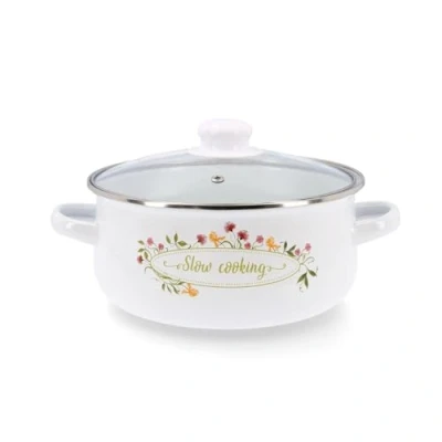 Afbeelding van Kookpot met Glazen Deksel Quid Memory Geëmailleerd Staal Afmetingen 22 cm