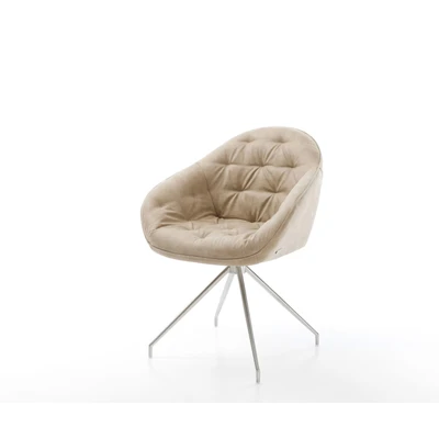 Afbeelding van Draaistoel Gaio Flex kruisframe conisch roestvrij staal beige vintage 180