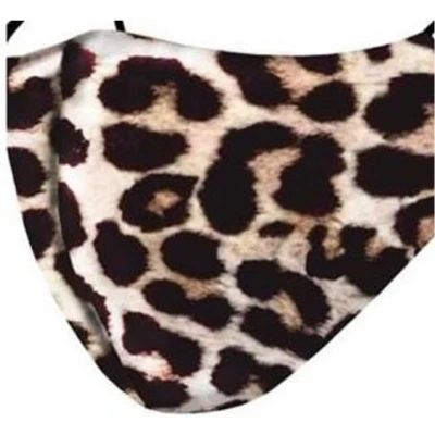 Afbeelding van 2x Beschermende mondkapjes met panterprint bruin Gezichtmaskers Mondmaskers/mondkapjes