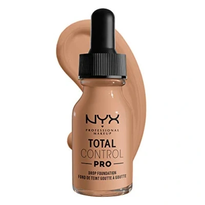 Afbeelding van NYX Professional Makeup Total Control Pro Drop Face Foundation voor 12 uur durende uur, matte satijnen afwerking, 10.5 Medium Buff, 13 ml