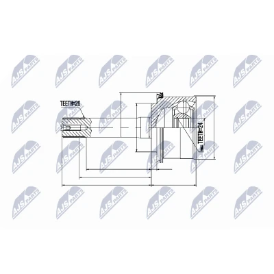 Afbeelding van Homokineet reparatie set, aandrijfas NTY NPZ KA 309