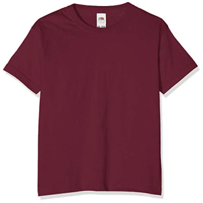 Afbeelding van Fruit of the Loom Unisex Kids Valueweight T shirt met korte mouwen, Bordeaux, 5 6 jaar