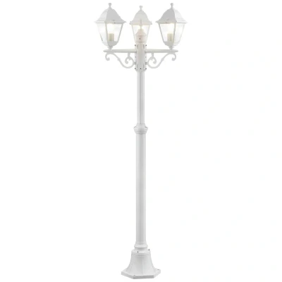 Afbeelding van Brillant Nissie buitenlantaarn 3 vlammig wit 3x A60, E27, 60W, geschikt voor normale lampen (niet meegeleverd)