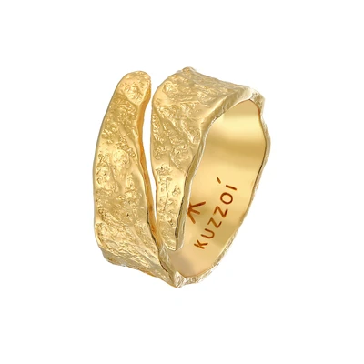 Afbeelding van Kuzzoi USED LOOK Ring goldcoloured, Heren, Maat: 60, Gold coloured