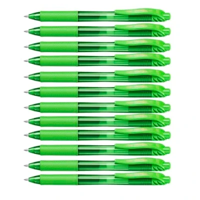 Afbeelding van Pentel BL107 KX EnerGel X Liquid Gel roller, 0,35 mm lijndikte, lichtgroen, verpakking van 12 stuks met drukmechanisme